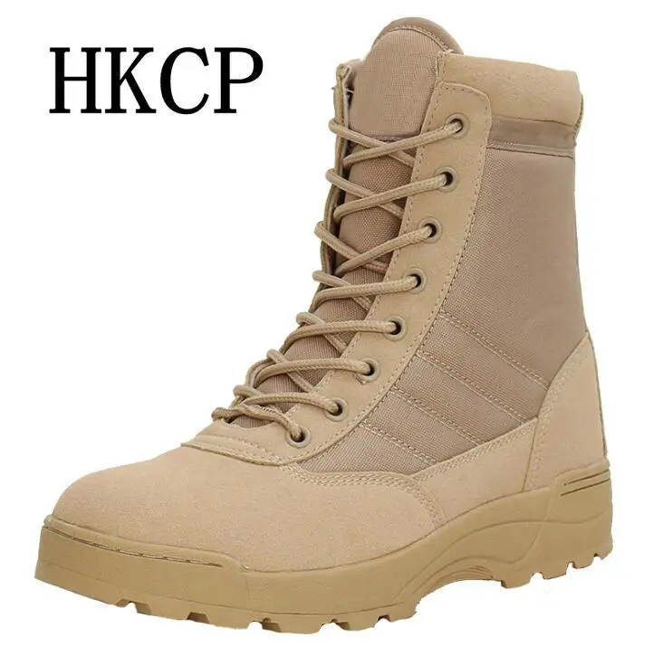 

Outdoor hiking shoes tactical boots autumn winter couples high to help desert boots Lace-Up military boots men boots Big size 46