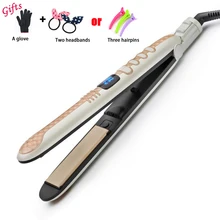 2 EM 1 Alisador de Cabelo Profissional de Cerâmica Display LED Ferro Do Cabelo Modelador de Cabelo Ferro Curling Wand Styling Tools B01