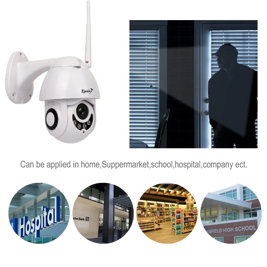 Zjuxin Беспроводная ip-камера Wi-Fi 1080 P 2MP домашняя surveilance камера hd Открытый 360 CCTV PTZ безопасность Onvif наблюдение ipCam