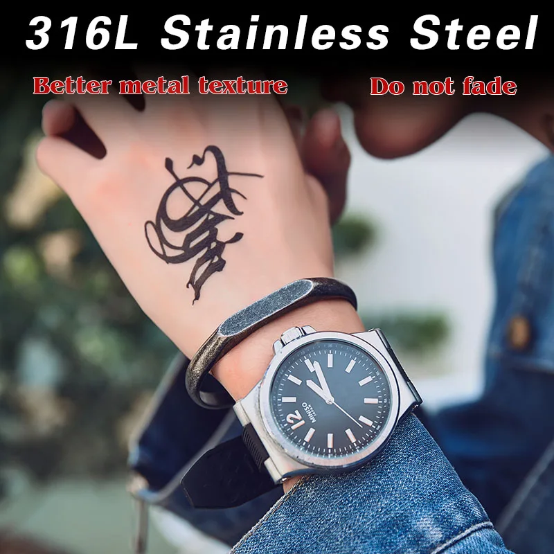 

Beier retro cast titanium steel couple bracelet men and women simple fashion opening fashion bracelet LBRG-021