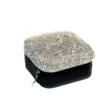 Diamond-studded Jewelry Box Square Ring Earrings Bracelets Necklaces Medicine Organizer Portable Gift Storage Box Diamond-studded Jewelry Box Square Ring Earrings Bracelets Necklaces Medicine Organizer Portable Gift Storage Box