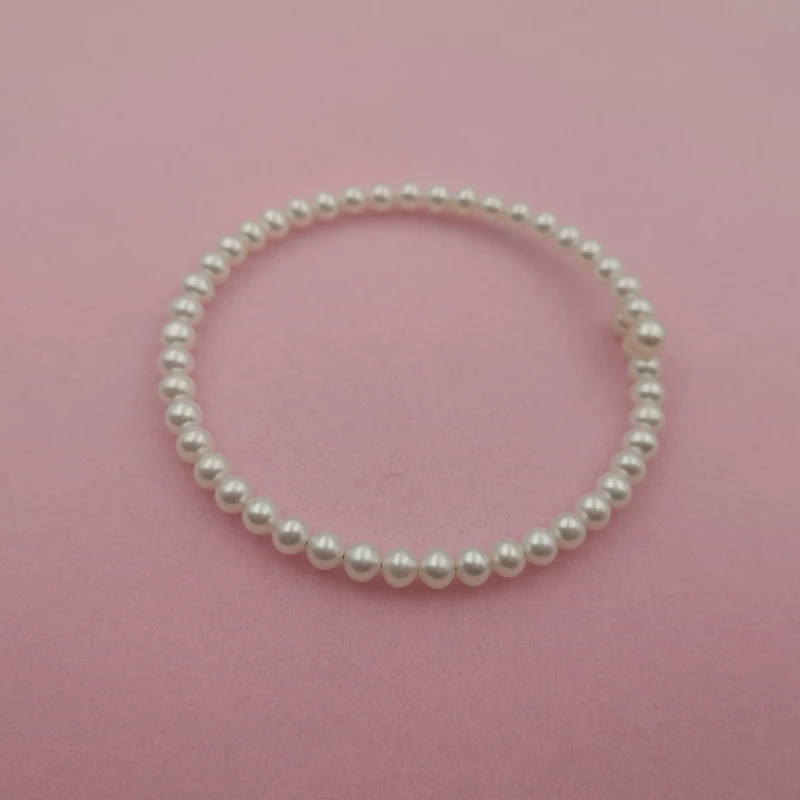 Sinya Natural Round shape pearls strands bangles bracelet for ladies girls for DIY Open elastic bracelet 2019 New arrival  (5)