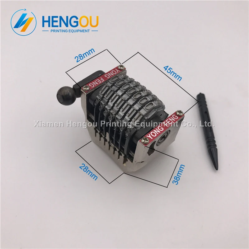 

2 Pieces 7 digits GTO Numbering machine Vertical Anticlockwise 098765.. Backward China post free shipping