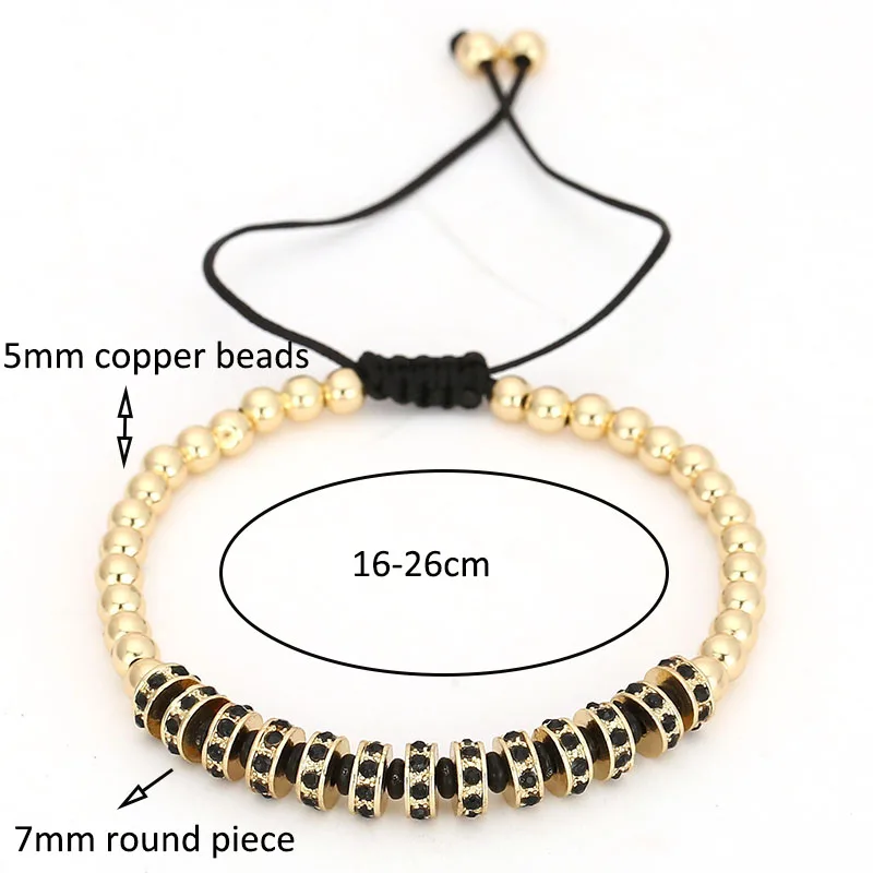 2Pcs/Lot Luxury Micro Pave CZ Crown Tube Bracelets Sets For Mens Women Brading Beaded Bracelet homme jewelry Valentine gift - Image 3