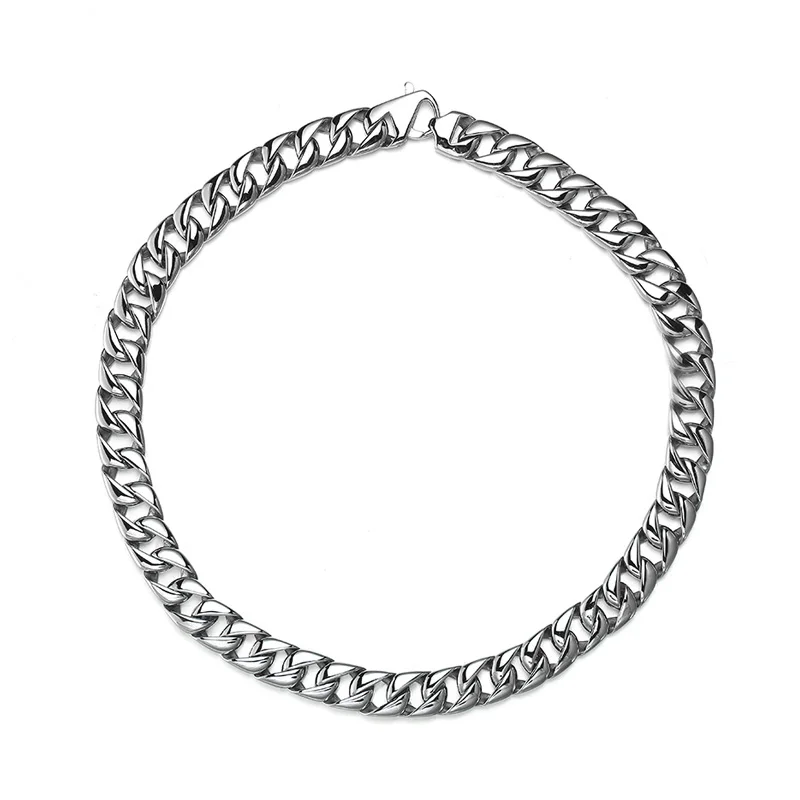 

Hip Hop Jewelry Long 316L Stainless Steel Necklace Lobster Clasp Silver Color Fashion Charm Style Link Chain Necklace