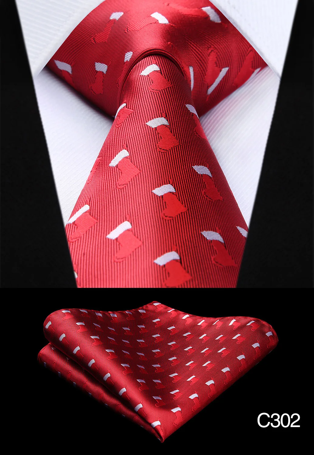  Men Christmas Tie Woven Necktie Mens Fashion Handkerchief 100% Silk Classic 3.4