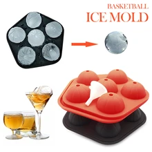 Баскетбол Ice Mold 6 Cell с Силиконовая Круглая Ice решетчатый чехол Ice Box Еда-Класс мороженого выпечки форма кухонные инструменты