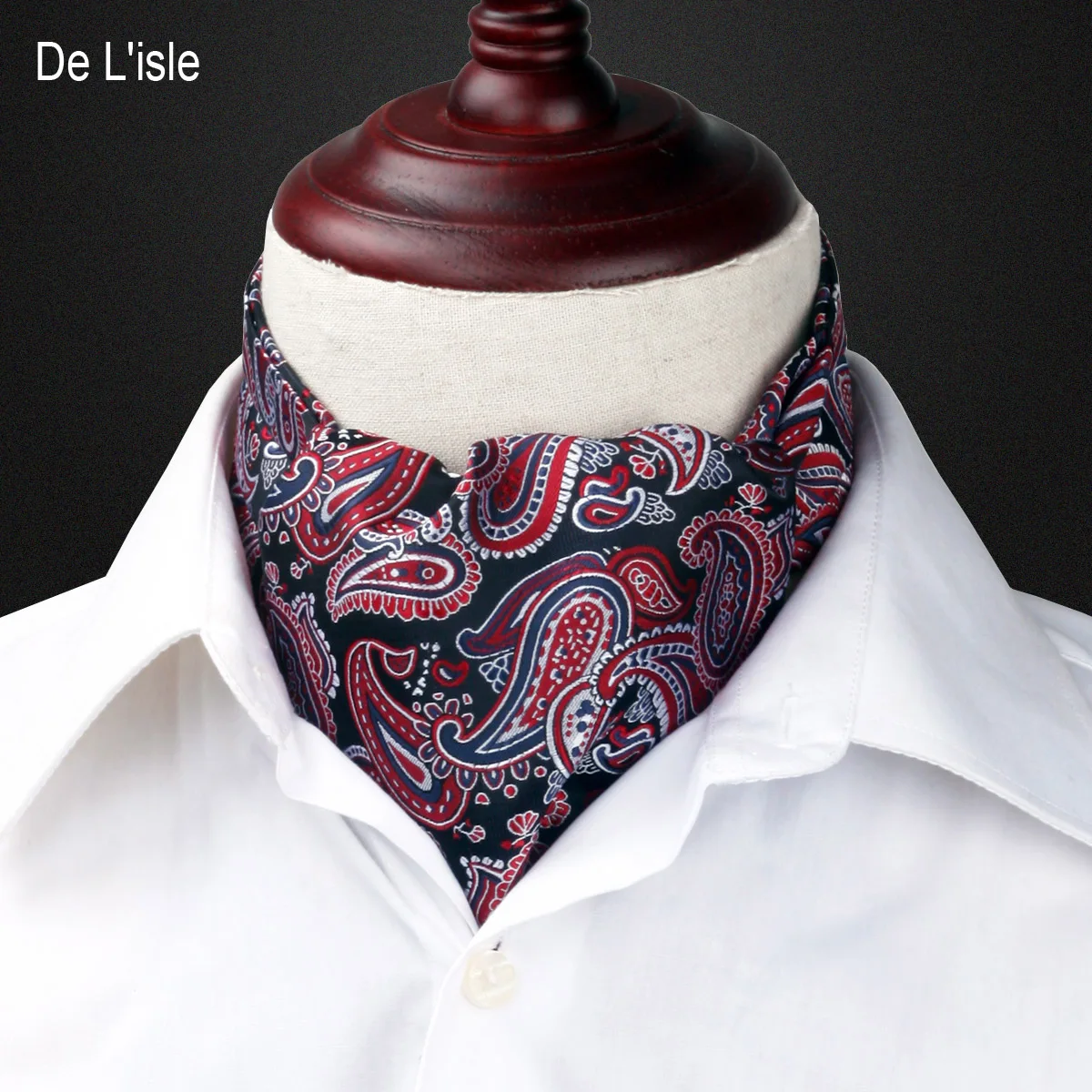 

Men's Fashion Vingtage Style Woven Double-faced Elegant Paisley Pattern Embroidery Cravat Silk Scarf - Factory Outlet