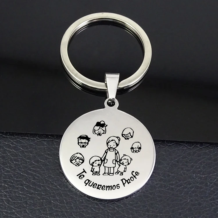 TE queremos Profe брелок AliExpress топ продаж диск Кулон Keycahins лучший подарок для учителя