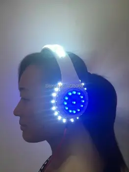 

New Fashion Led Luminous Earphone Game Music Video Light Up Illuminate DJ Headset For Dancing Bar Party Headwear Stage Show