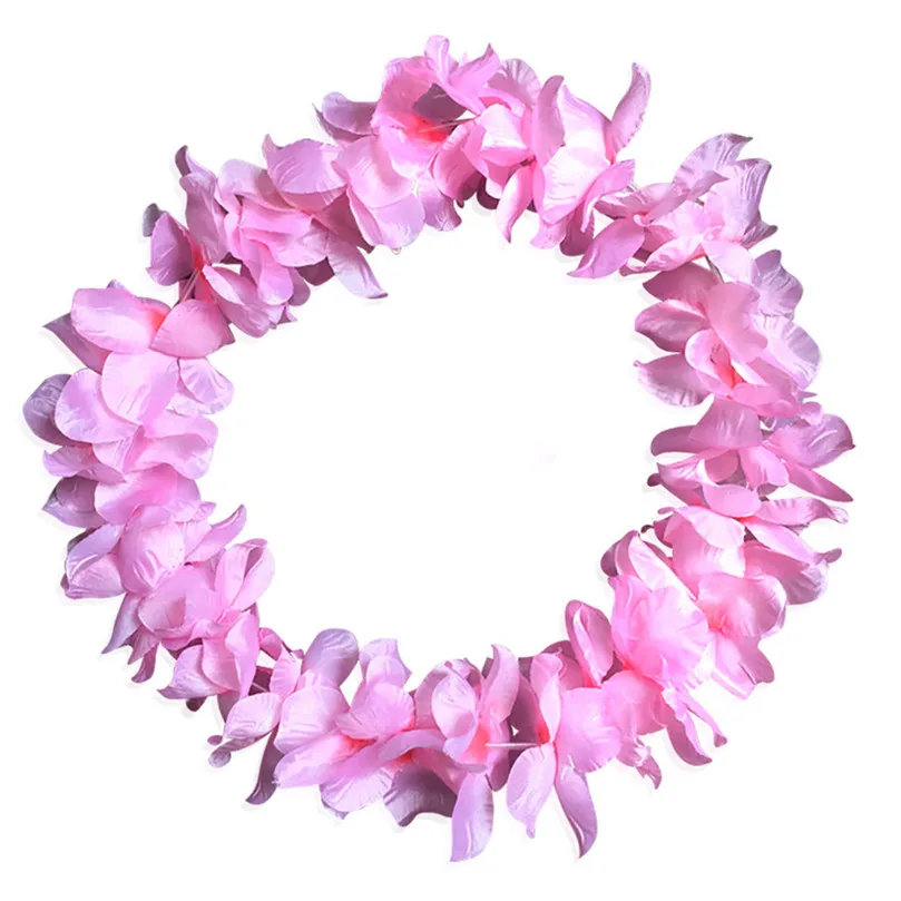 1pc garland Counts Tropical Hawaiian Flower Lei Party Favors Holiday DIY Decorations Fake flower wreath garland #4m08 (1)