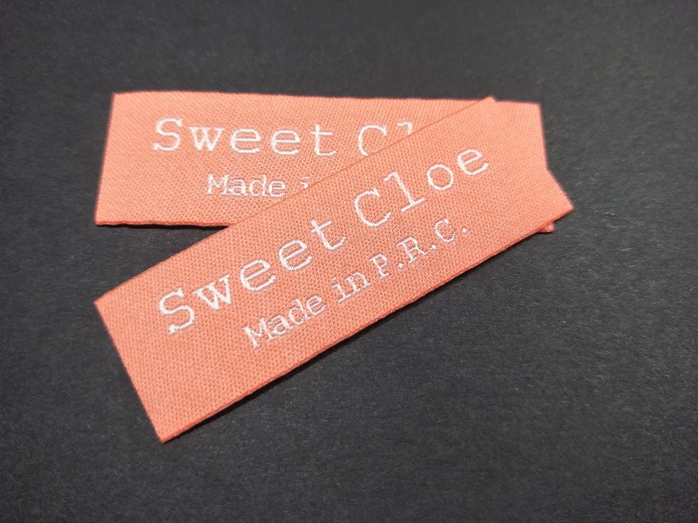 free shipping custom garment iron on woven labels sewing clothing