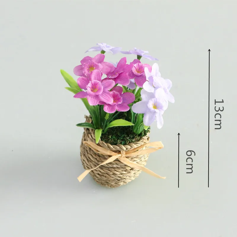 Flone Mini Emulation Flower Green Plant Silk Flowers Potted Little Daisy For Wedding Home Office  Leisure Party Decoration (4)