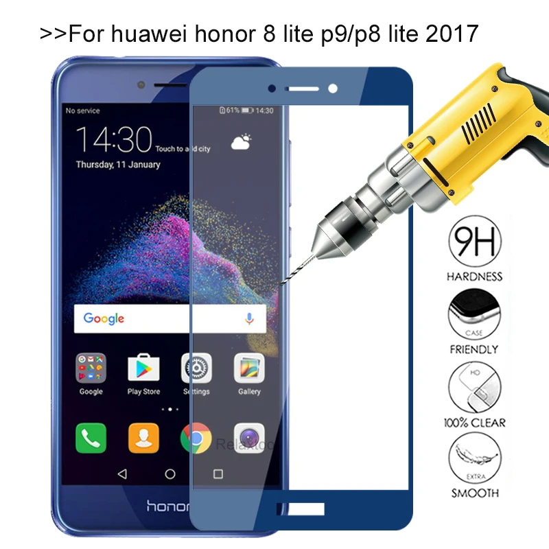 Honor 8 Lite стекло чехол для huawei P8 lite закаленное стекло Honer 8 светильник Защитная пленка для экрана для huawei P9 Lite