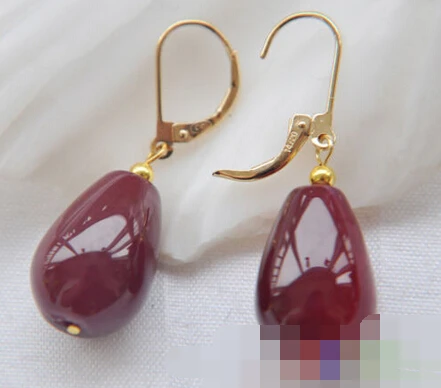 

hot sell new - 1479 red Teardrop agate bead dangle earring