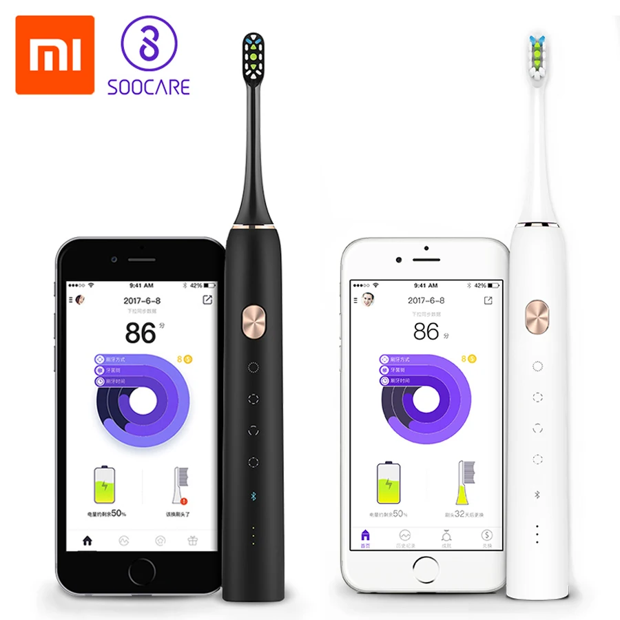 

Xiaomi Soocare X3 Soocas Upgraded Electric Sonic Smart Wireless Charge Android iOS Mi Home APP Bluetooth Waterproof