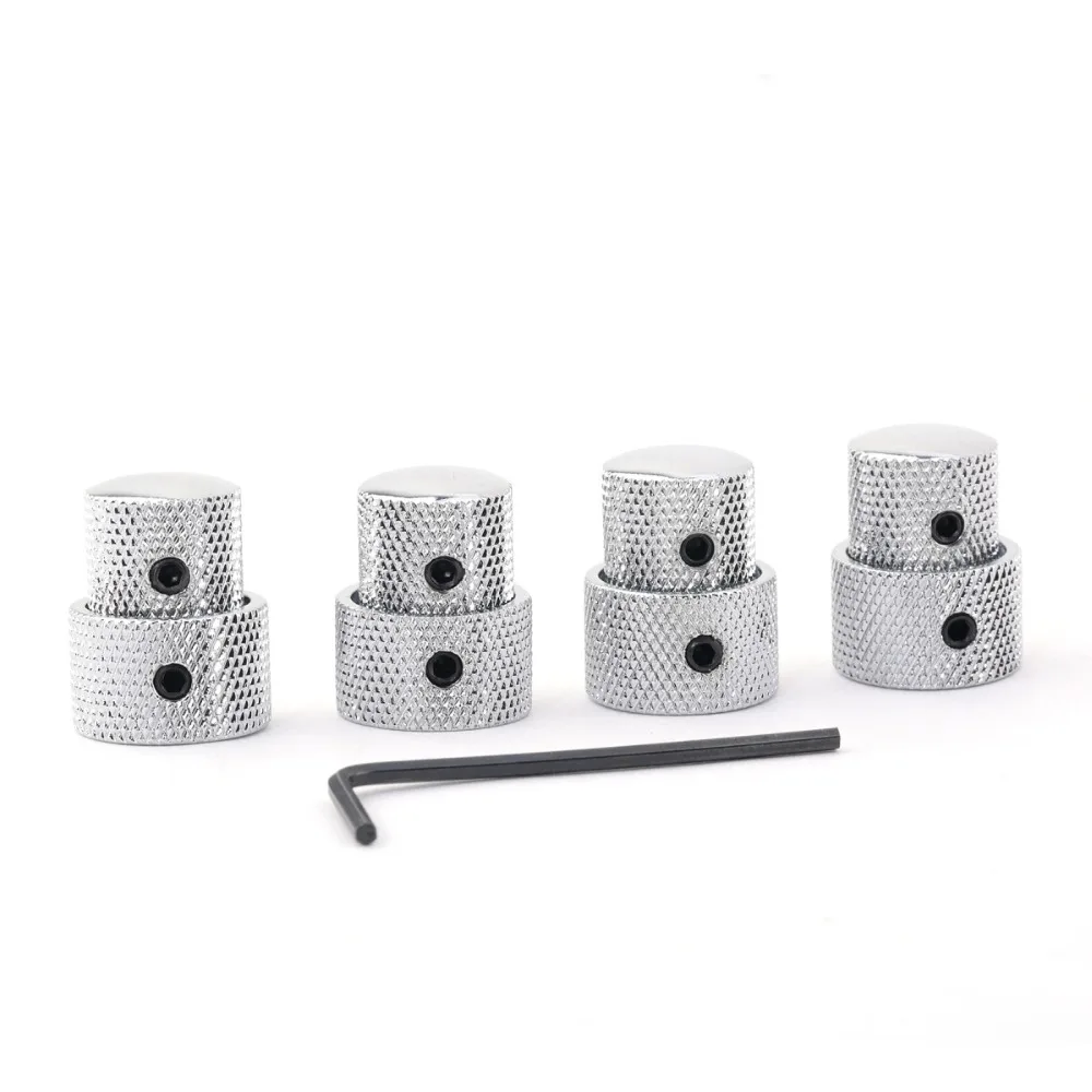 Musiclily Metal Electric Guitar Dual Concentric Stacked Knobs Set (4