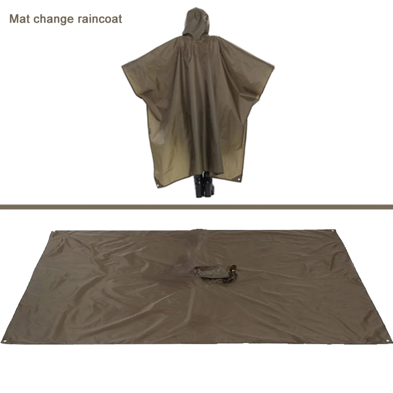 Best Waterproof floor mat 3 in 1 campsite mat can be made raincoat canopy with camping mat folding sleeping picnic beach mattress out
