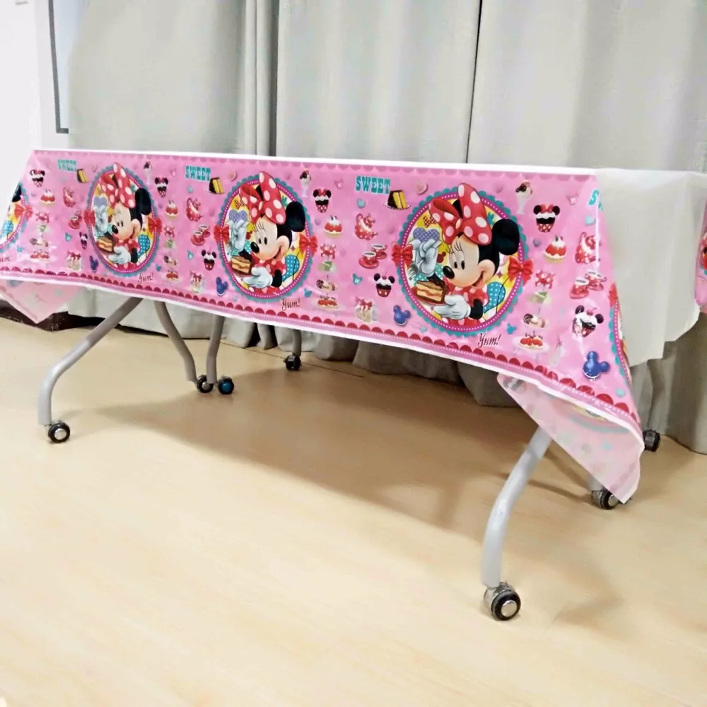 

minnie mouse party supplies cartoon tablecloth birthday disposable birthday party decoration tablecover baby shower tableware