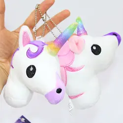 Единорог плюшевые игрушки куклы мягкого плюша Licorne Животные игрушки для детей сумка и ключ Симпатичные Единорог брелок украшения