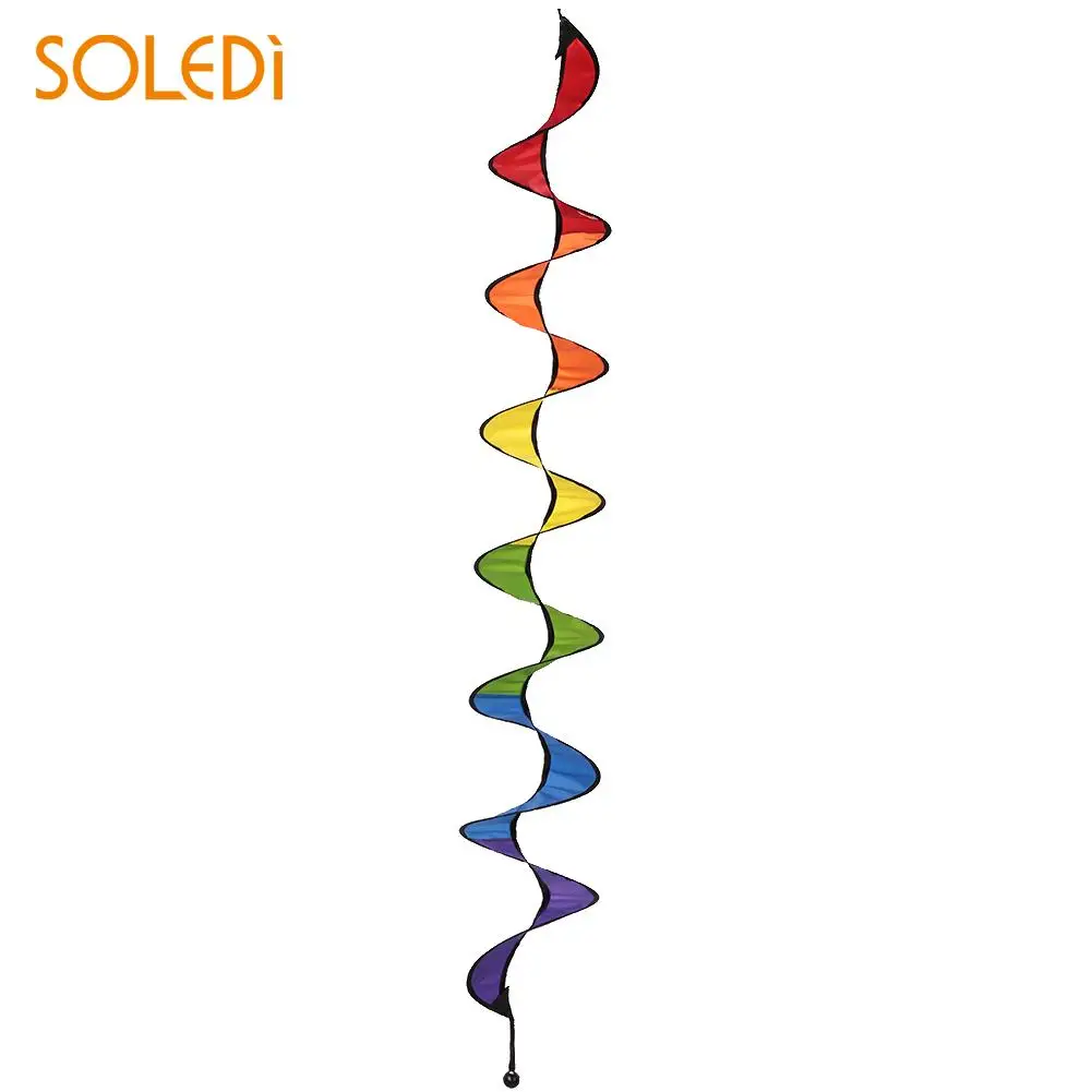 Pinwheel Rainbow Colorful 3D Wind Spinner Tent Camping Originality Spiral Windmill Cloth Foldable Outdoor Home Garden Whirligig