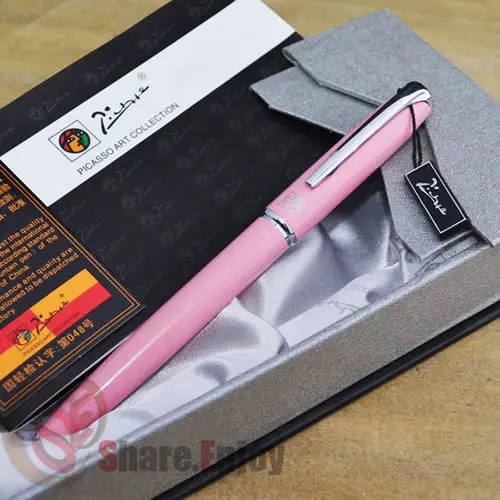 

PICASSO 916 ELEGANT GIRL PINK AND SILVER FINE HOODED NIB FOUNTAIN PEN FREE SHIPPING