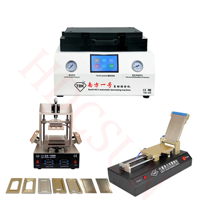 Newest TBK-808 Automatic Bubble Removing Machine OCA Vacuum Laminating Machine+5 in1 Frame Separator machine+OCA film machine