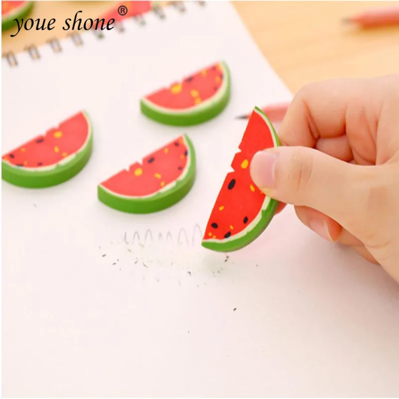 

1PCS Erasers For Pencil Korean Cute Rubber Cartoon Creative Watermelon Styling Eraser Primary School Supplies Gift Prize