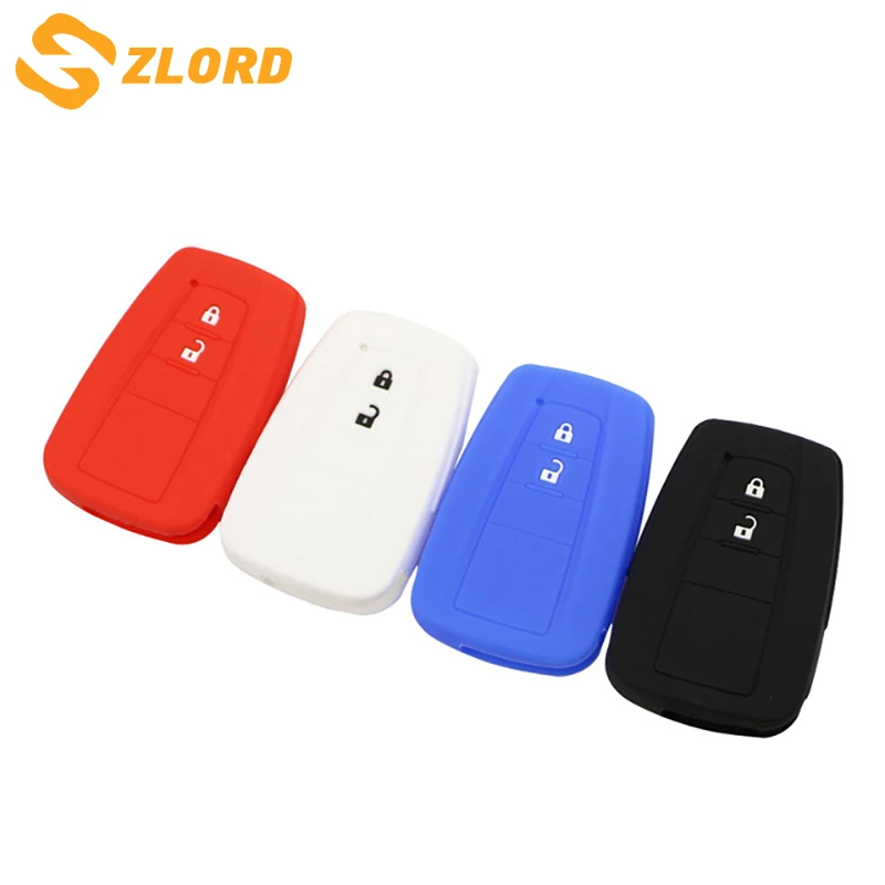 

Zlord Silicone Car Key Fob Cover Case for Toyota CHR C-HR Prius 2016 - 2018 2 Buttons Remote Keyless Accessories Car Styling