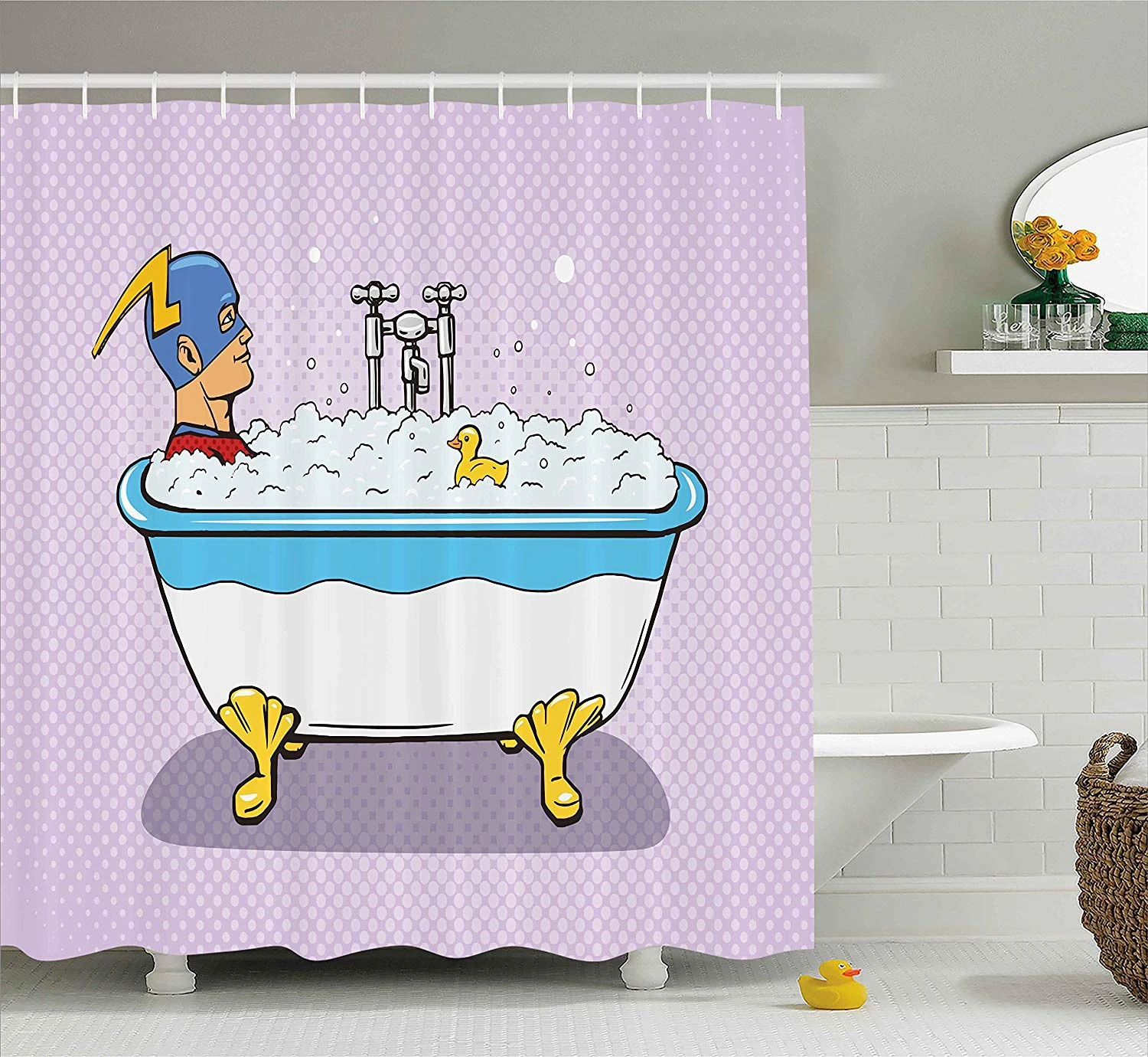 Comics Decor Shower Curtain Superhero Fast Furious Relaxing Bubble Bath Shower Rubber Duck Artwork Fabric Bathroom Decor Set Shower Curtains Aliexpress