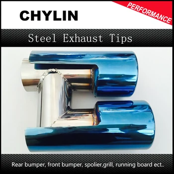 

1Pcs Inlet 54mm Outlet 76mm New Chrome 304 Stainless Steel Exhaust Muffler Tip Tail Throat Exhaust Pipe For BMW