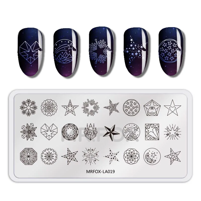 

1PC Nail Plates Cute Animal Fox Rabbit Nail Stamping Plates Nail Stamp Template Rectangle Image Print Nail Decoration