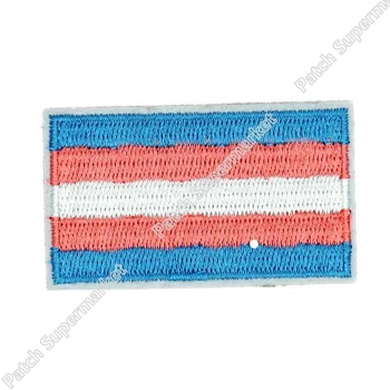 

3" Transgender Pride Flag GAY LESBIAN LGBT EMBROIDERED IRON ON PATCHES CREST BADGE For clothing clothes baseball cap bag