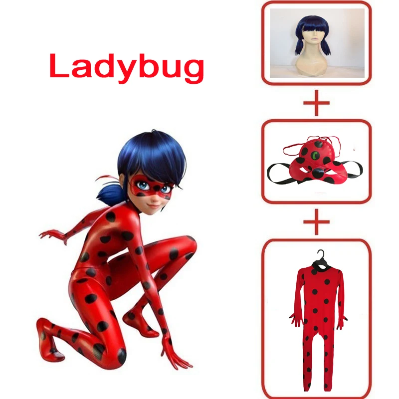 

Hot sale Ladybug Cosplay Costume,Kids Girls Red Lady Bug Costumes for Girl Adult Women Jumpsuit Zentai Suit Halloween Costumes