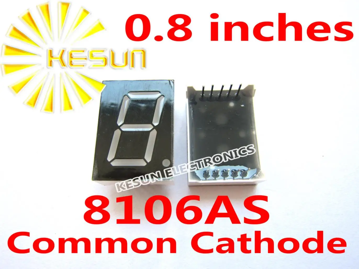 100PCS x 0 8 inches Red 8106AS Common Cathode Single Digital Tube LED Display Module