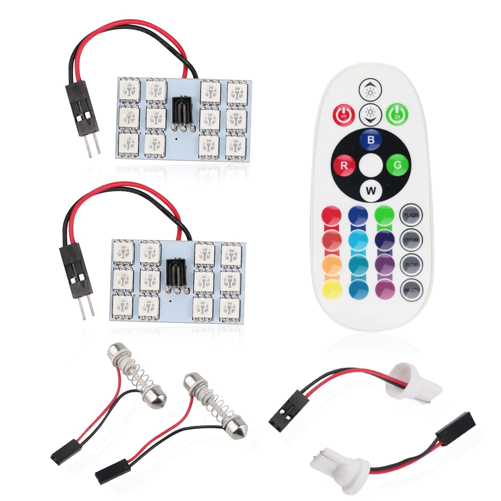 T10 5050 SMD 16 цветов RGB светодиодный светильник для салона автомобиля лампа чтения