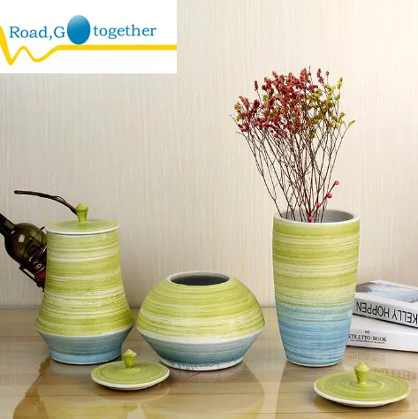Simple creative Home Furnishing ornaments combination handmade decorative ceramic pot | Дом и сад