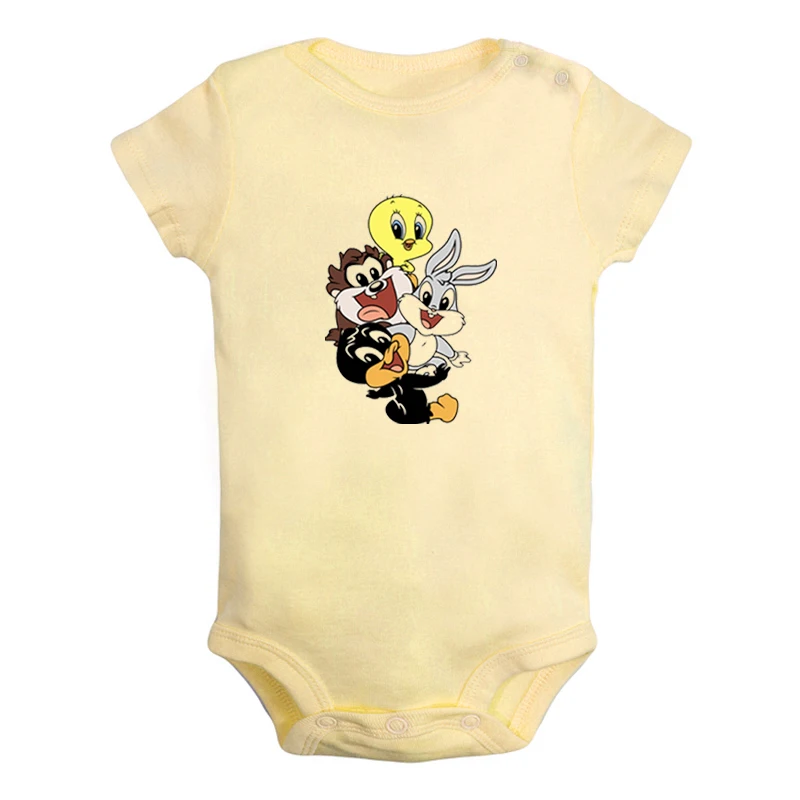 Милая Детская Одежда для новорожденных девочек и мальчиков Looney ttes; комбинезон с короткими рукавами; хлопок - Цвет: ieBodysuits1338Y