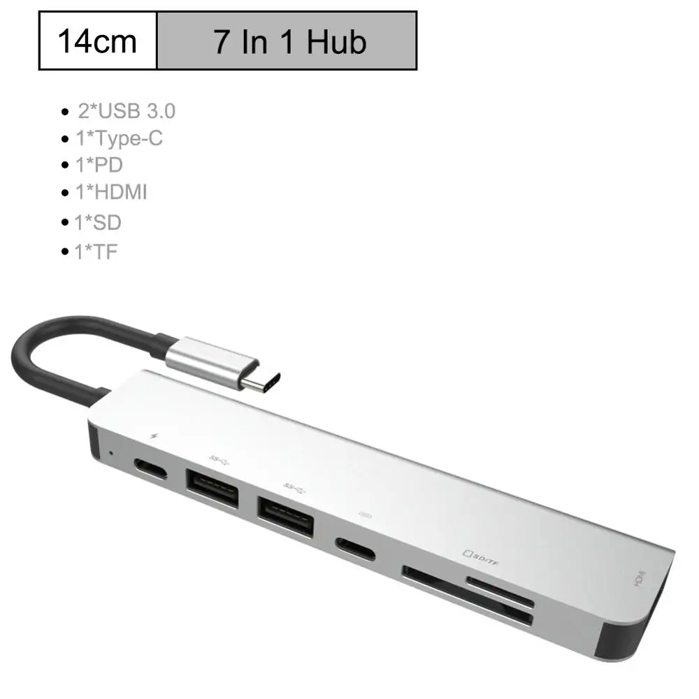 USB C концентратор 9 в 1 USB C адаптер концентратор для Ethernet HDMI концентратор данных/PD Зарядка 3 Usb 3,0 SD/TF кард-ридер/3,5 мм аудио - Цвет: 5