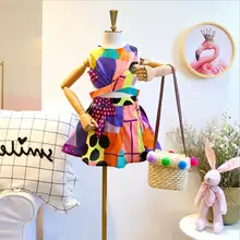 Модные топы без рукавов с принтом для маленьких девочек+ юбки, комплекты из 2 предметов для детей возрастом от 2 до 8 лет, новая летняя одежда для детей хлопковые костюмы, ws834