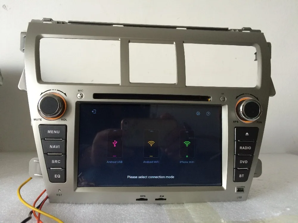 Cheap Android 7.1 for Toyota vios 2din car dvd player,gps navigation,bluetooth,radio,rds,steering wheel,free 8g map,mic,touch screen 14