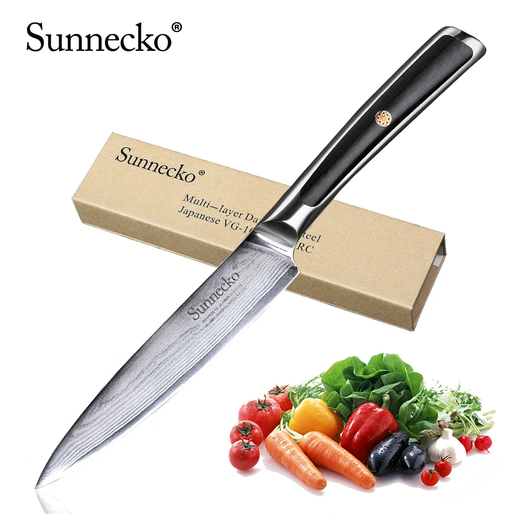 Новый 5 дюймовый универсальный нож SUNNECKO японские кухонные ножи VG10 из дамасской