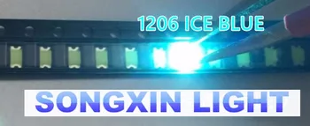 

200PCS 3216 1206 Ice Blue 0.01W Super Ultra Bright SMD LED Indication smd 1206 led clear blue 1206 diodes