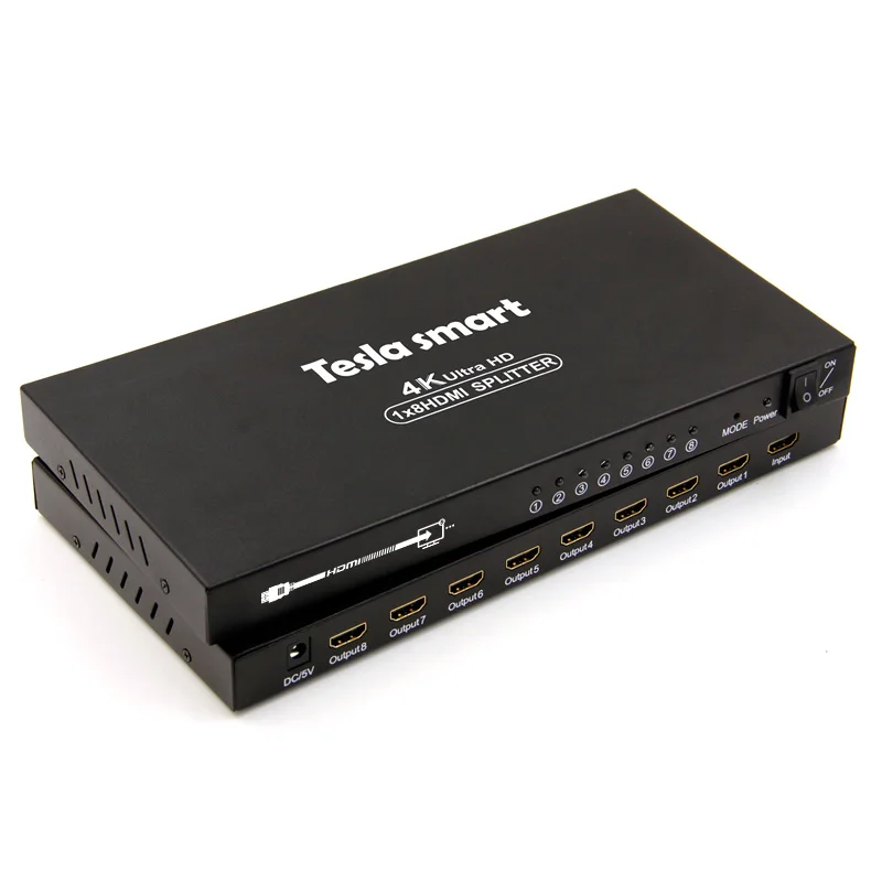 1 in 8 out HDMI Splitter 1x8 with Reslution up to 4K(3840*2160) 1080P 3D