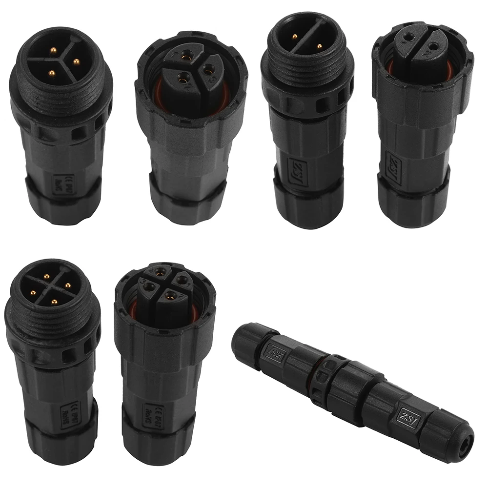

1Pcs Male Female Plugs 2 Pin 3 Pin 4 Pin M16 Socket Connectors Waterproof Electrical Cable Connector HT630-632
