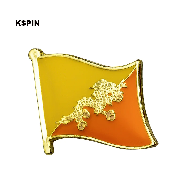 

Bhutan Flag Badges on Backpack Kits Przypinki in Brooches Pins Icons 10pcs KS-0043