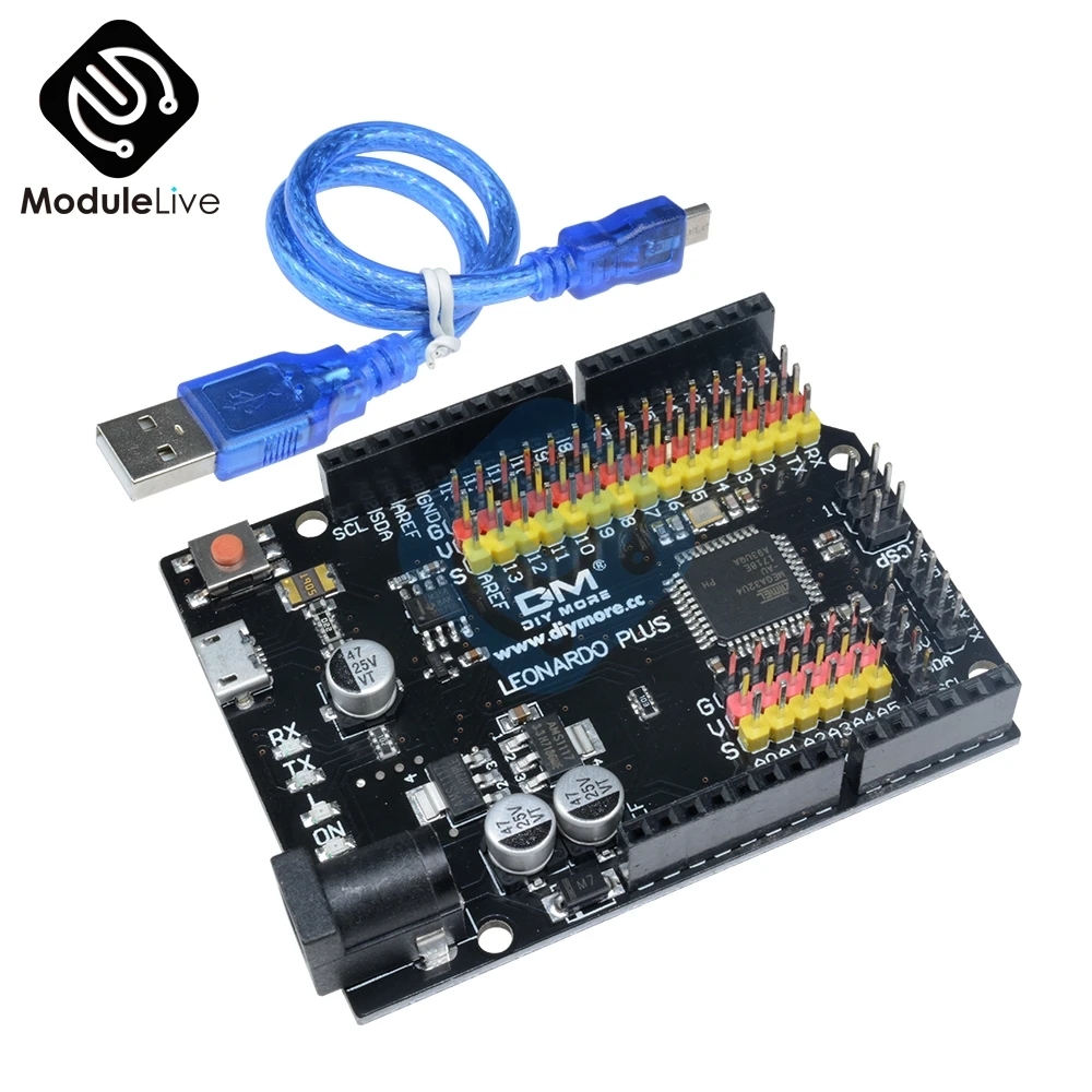 Леонардо R3 плюс mcrocontroller макетная плата I/O Щит Модуль ATmega32U4 Pro Micro USB 5 V SPI интерфейс межсоединений интегральных схем для Arduino микро USB кабель