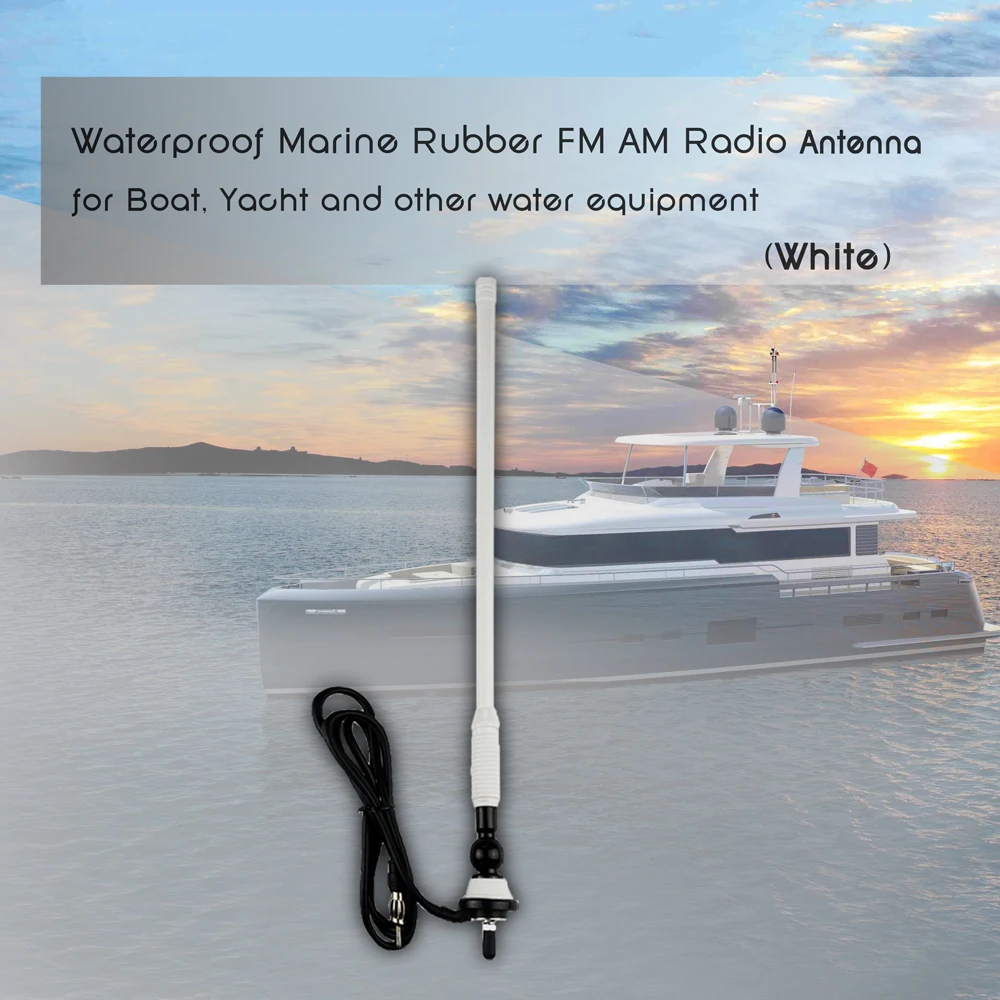 Radio Antenna Marine Boat FM AM Aerial Car Waterproof Rubber Duck