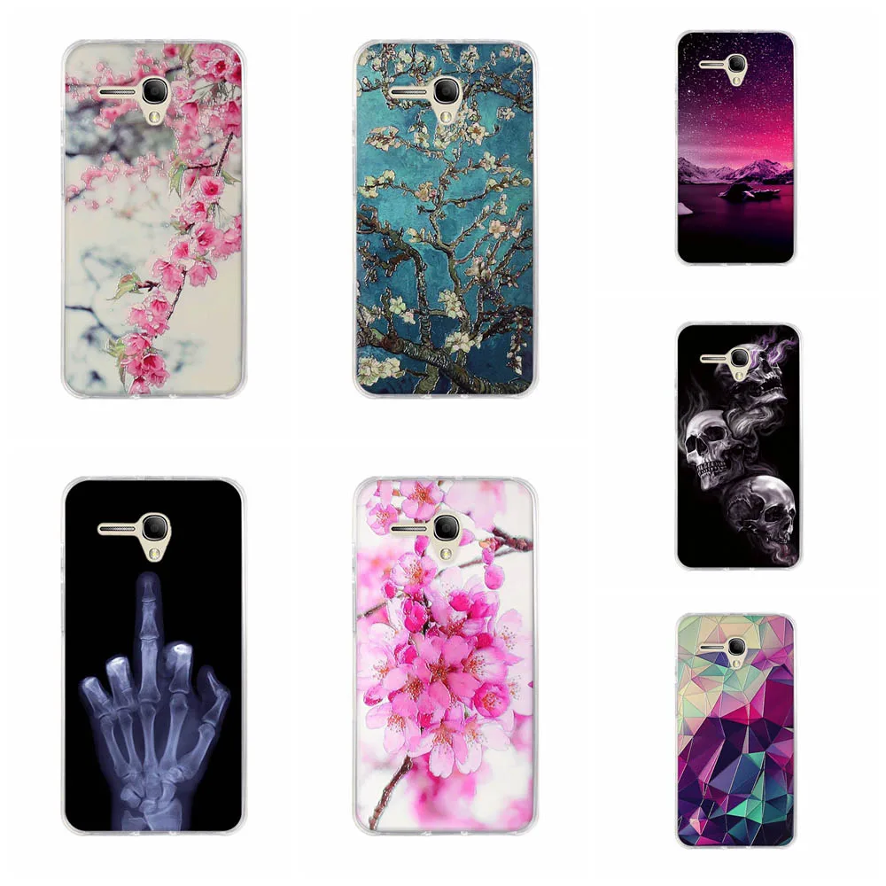 

For Alcatel Touch POP 3 5.5" 3G Back Case Cover For Alcatel POP3 5025E 5025G 5025X 5025D 5025N TPU Silicone Flower Painting Case