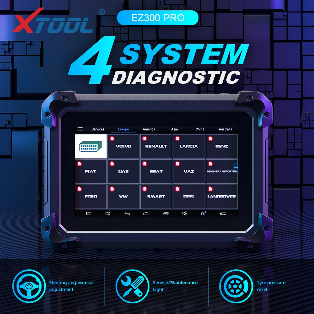 XTOOL EZ300 PRO Профессиональный инструмент для автомобиля с 4 системами ABS SRS в TPMS